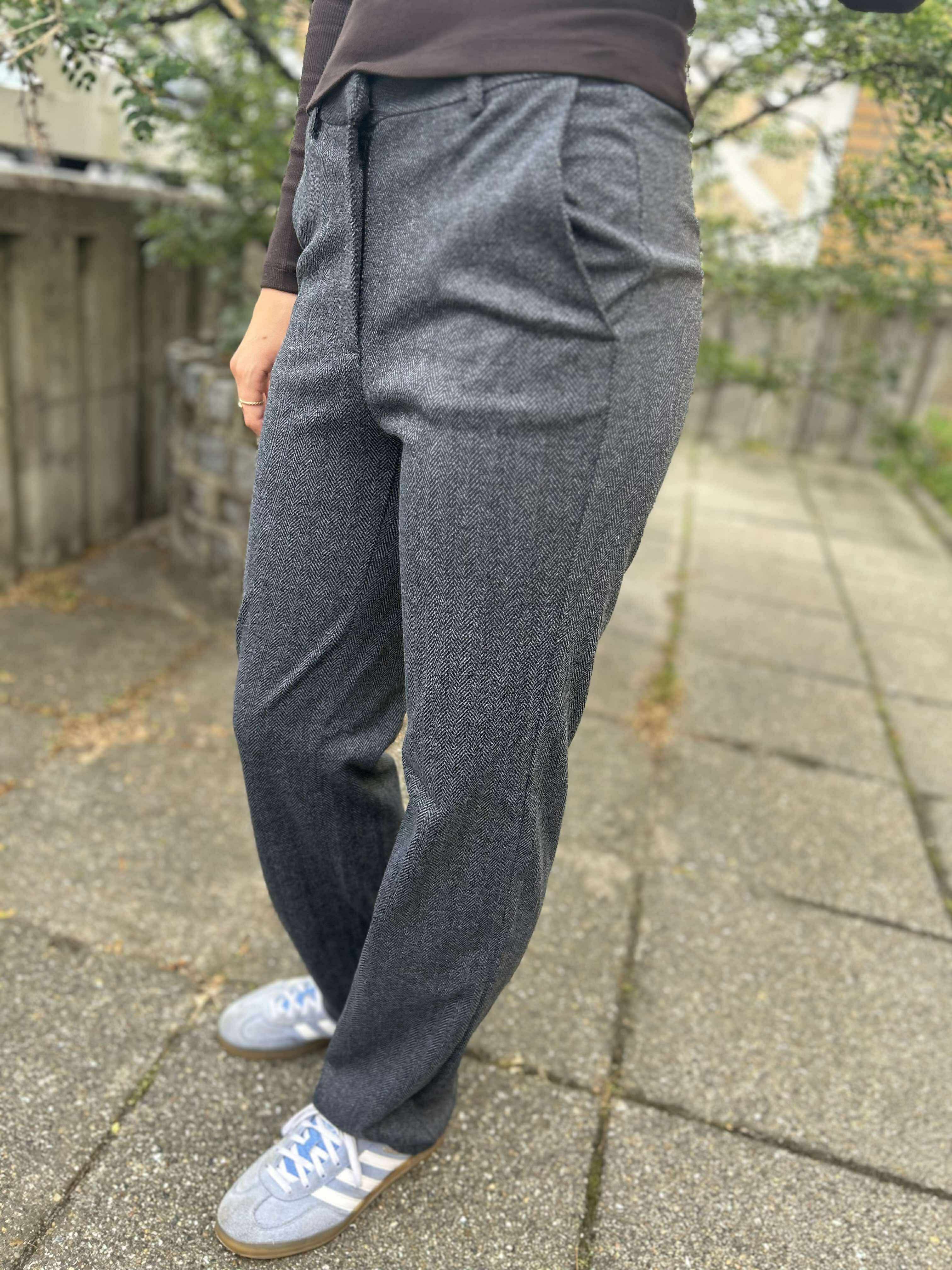 VMZAMIRA Trousers - Black/HERRINGBON